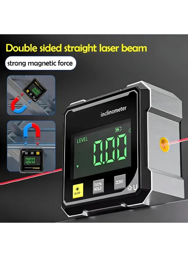 Ru syanl Digital Angle Finder Protractor, 4×90° High Accuracy Inclinometer with Large LED Display, 4-Side Magnetic Base, USB Rechargeable Angle Measuring Tool for Construction, Woodworking & DIY - Image 5